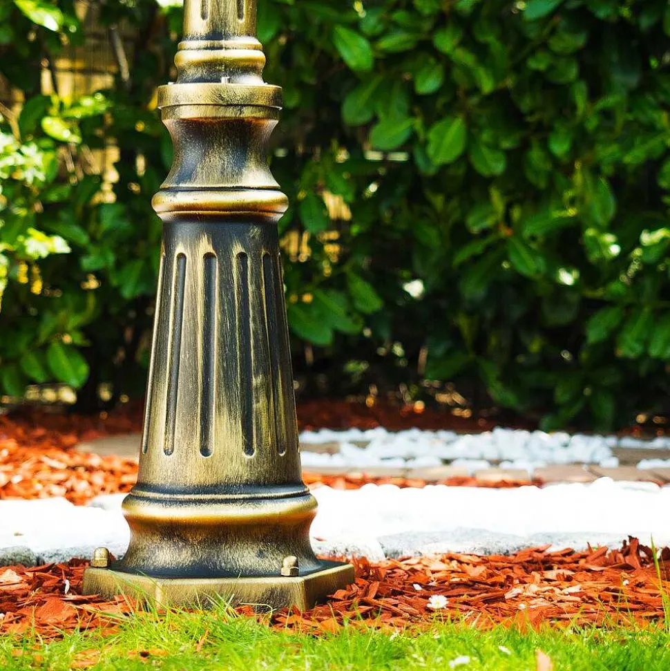 Reverbere Tolep Noir Dore, 3 Lumieres