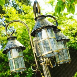 Reverbere Tolep Noir Dore, 3 Lumieres