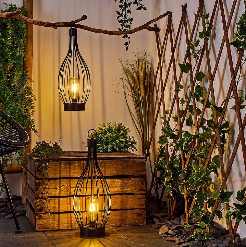 Set De Lampe De Table Solaire Quillagua Led Noir, 1 Lumiere