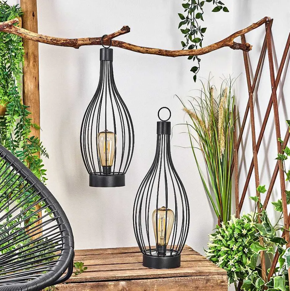 Set De Lampe De Table Solaire Quillagua Led Noir, 1 Lumiere