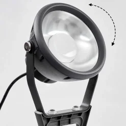 Spot De Jardin Phniet Led Noir, 1 Lumiere, Telecommandes, Changeur De Couleurs