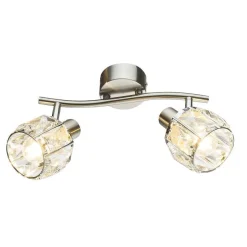 Spot De Plafond Globo Kris Nickel Mat, 2 Lumieres