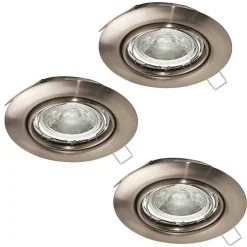 Spot Encastrable Eglo Mazuby Led Nickel Mat, 3 Lumieres