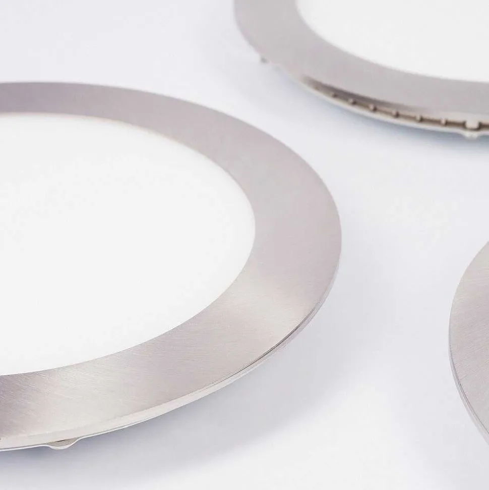 Spot Encastrable Finsrud Led Nickel Mat, 1 Lumiere, Telecommandes, Changeur De Couleurs