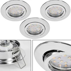 Spot Encastrable Kerrouan Led Chrome, 1 Lumiere