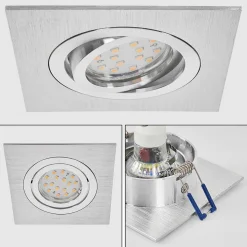 Spot Encastrable Monthois Led Chrome, Nickel Mat, 1 Lumiere