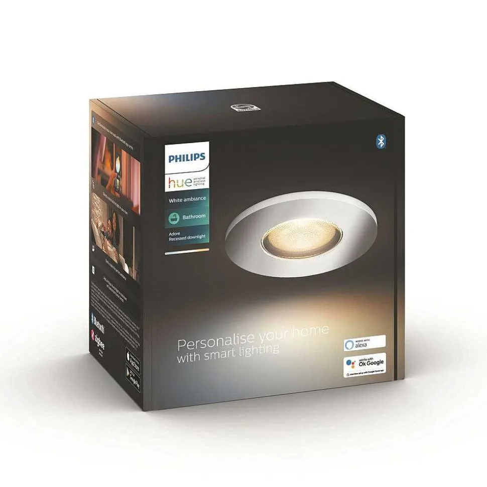 Spot Encastrable Philips Hue Adore Led Aluminium, 1 Lumiere, Telecommandes