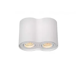 Spot Lucide Tube Blanc, 2 Lumieres