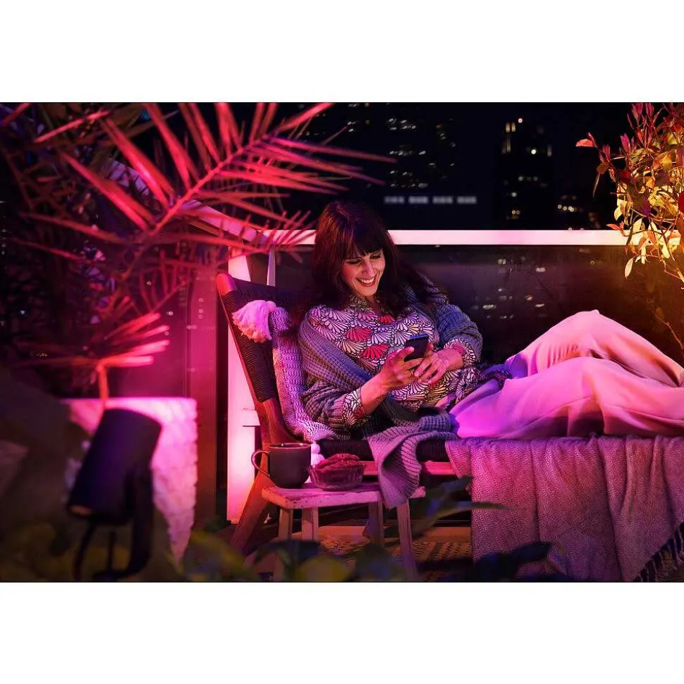 Spot, Set D'Extension Philips Hue Ambiance White & Color Waca Lily Led Noir, 1 Lumiere, Changeur De Couleurs