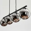 Suspension - Verre Gastor Chrome, Fume, 4 Lumieres