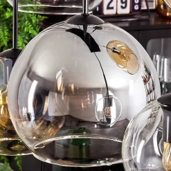 Suspension - Verre Koyoto Ambre, Clair, Fume, 8 Lumieres