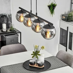 Suspension Agropoli Noir, 4 Lumieres