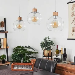 Suspension Andeer Chrome, Ecru, 3 Lumieres