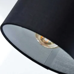 Suspension Betsele Bois Clair, Noir, 4 Lumieres