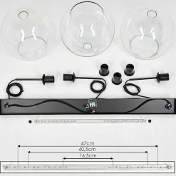 Suspension Boules 30 Cm Koyoto Clair, 3 Lumieres