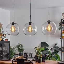 Suspension Boules 30 Cm Koyoto Clair, 3 Lumieres