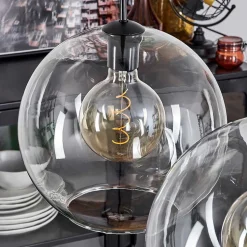 Suspension Boules 30 Cm Koyoto Clair, 3 Lumieres