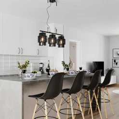 Suspension By Rydens Ebbot Noir, 3 Lumieres