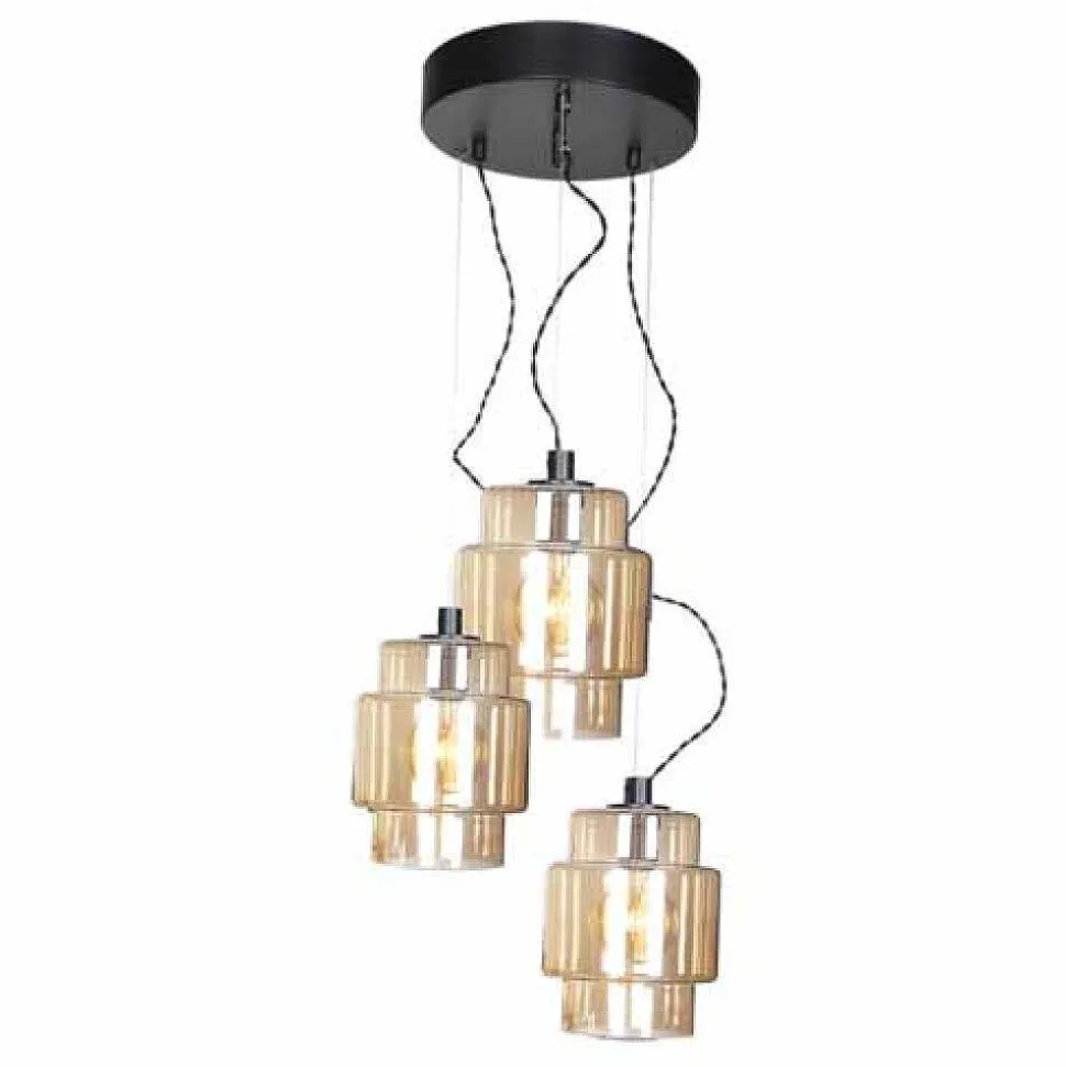 Suspension By Rydens Ebbot Noir, 3 Lumieres