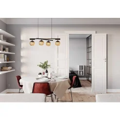 Suspension By Rydens Labelle Noir, 4 Lumieres