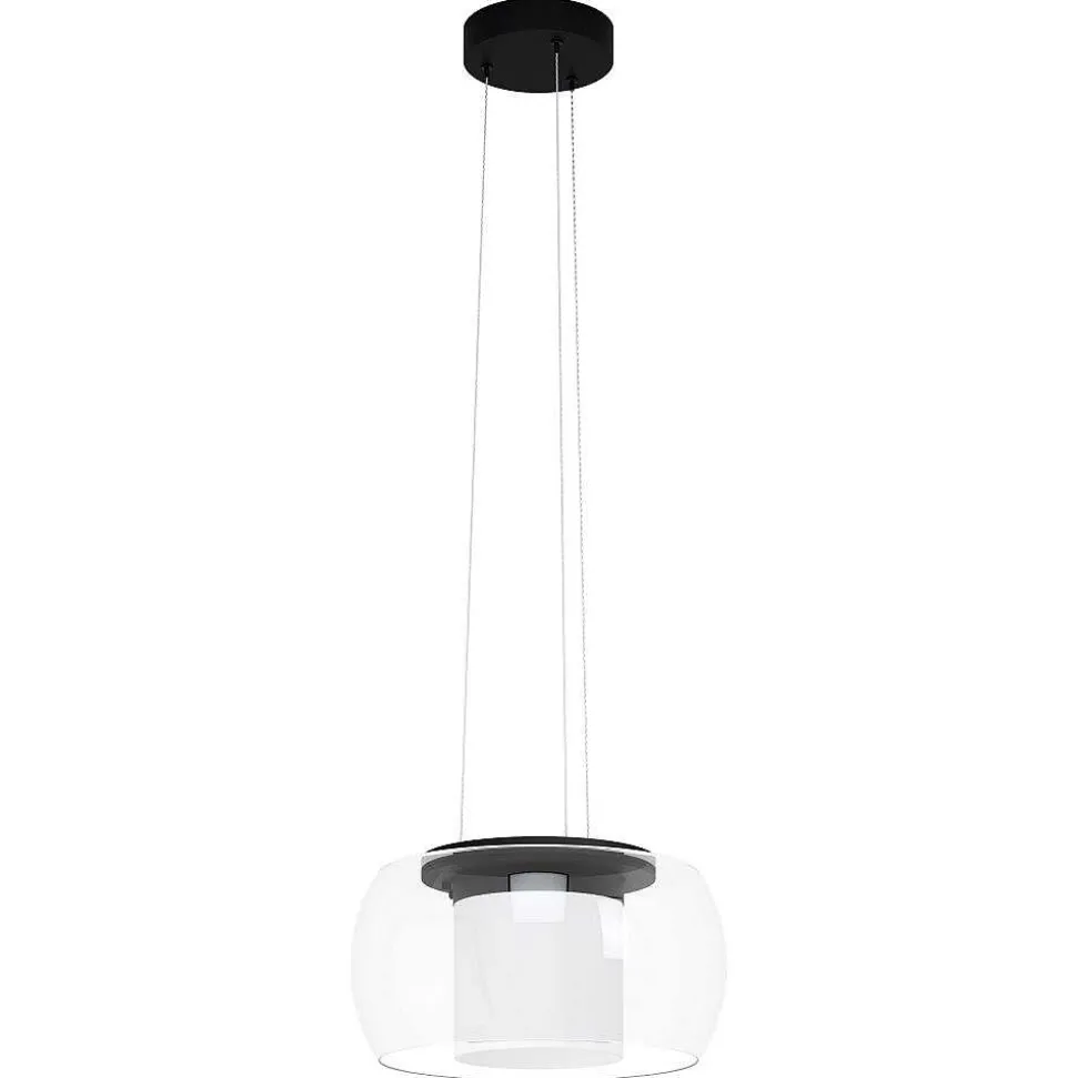 Suspension Eglo Briaglia Led Noir, 1 Lumiere, Changeur De Couleurs