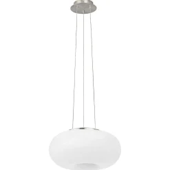 Suspension Eglo Connect Optica-C Led Nickel Mat, 1 Lumiere, Changeur De Couleurs