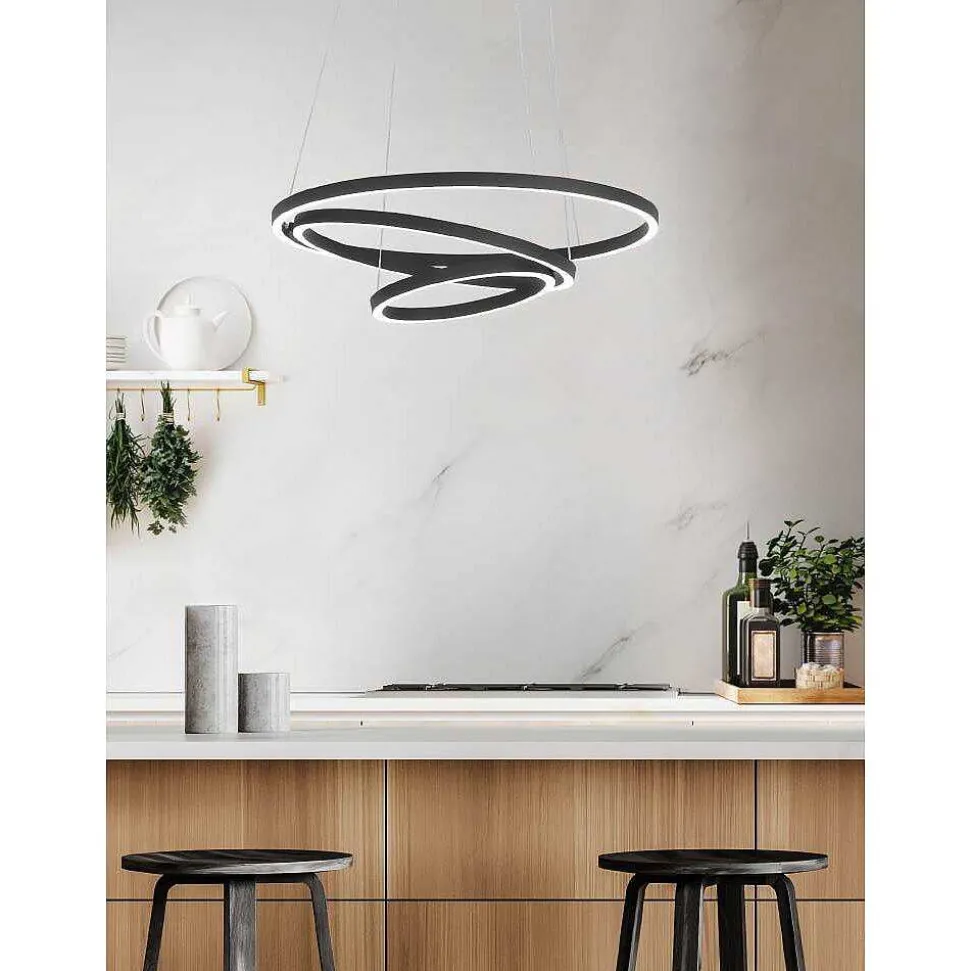 Suspension Eglo Lobinero-Z Led Noir, 1 Lumiere