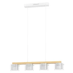 Suspension Eglo Portico-Z Led Ecru, 4 Lumieres, Changeur De Couleurs