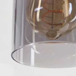 Suspension Hunouri Bois Fonce, Noir, 4 Lumieres