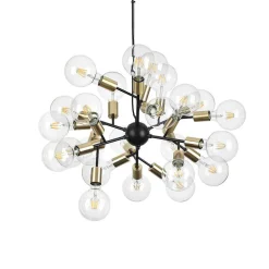 Suspension Ideallux Spark Noir, 24 Lumieres