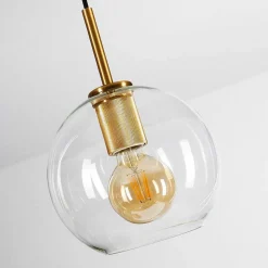 Suspension Karo Laiton, Noir, 3 Lumieres