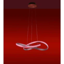 Suspension Leuchten-Direkt Ls-Melinda Led Acier Inoxydable, 1 Lumiere, Telecommandes, Changeur De Couleurs