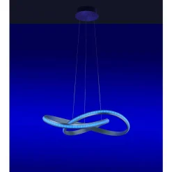 Suspension Leuchten-Direkt Ls-Melinda Led Acier Inoxydable, 1 Lumiere, Telecommandes, Changeur De Couleurs
