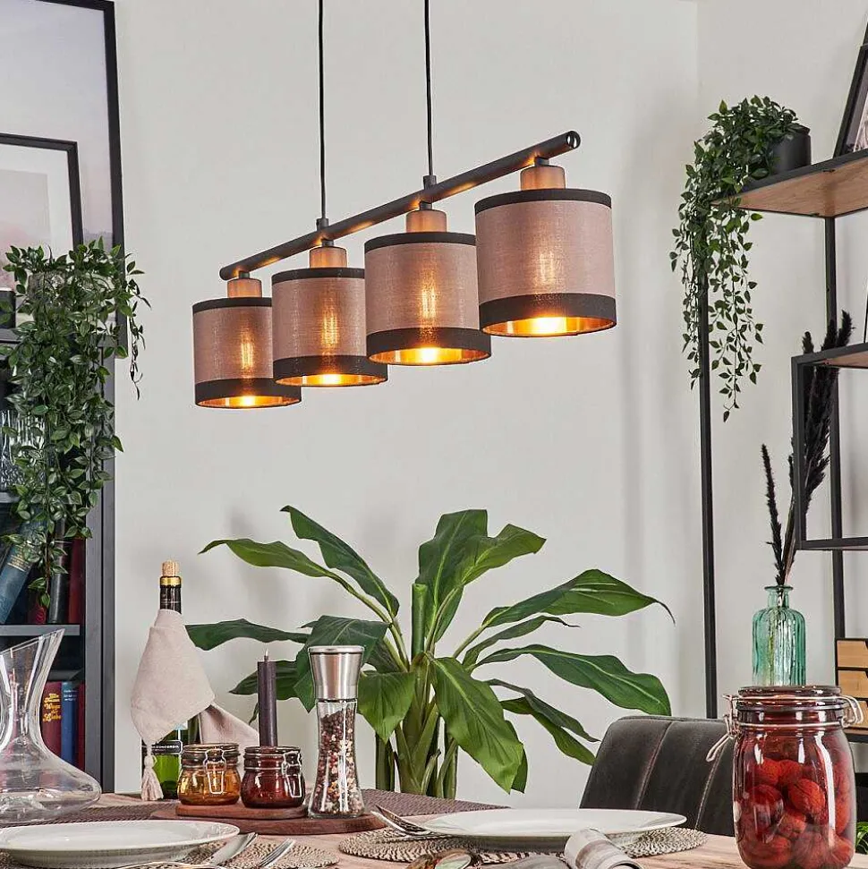 Suspension Lohobe Noir, 4 Lumieres