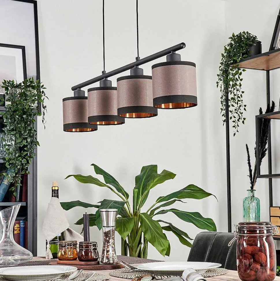 Suspension Lohobe Noir, 4 Lumieres