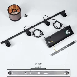 Suspension Lohobe Noir, 4 Lumieres