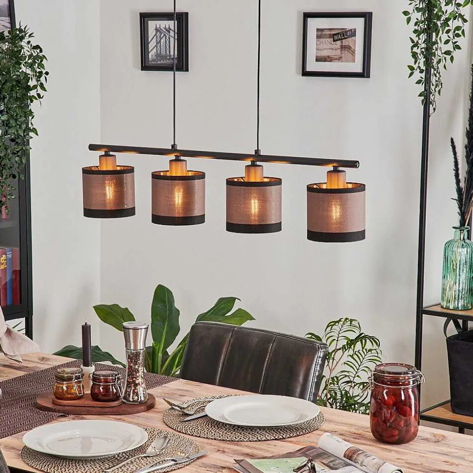 Suspension Lohobe Noir, 4 Lumieres