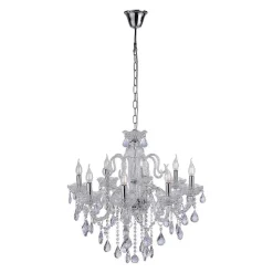 Suspension Paul Neuhaus Gracia Transparent, 8 Lumieres