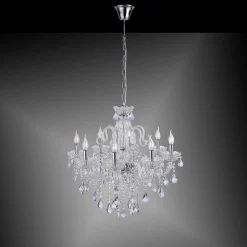 Suspension Paul Neuhaus Gracia Transparent, 8 Lumieres