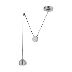 Suspension Paul Neuhaus Q-Adam Led Acier Inoxydable, 1 Lumiere, Telecommandes, Changeur De Couleurs