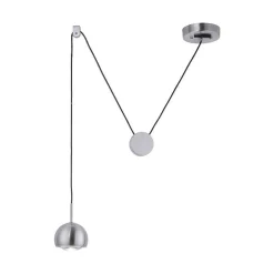 Suspension Paul Neuhaus Q-Adam Led Acier Inoxydable, 1 Lumiere, Telecommandes, Changeur De Couleurs