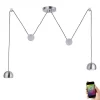 Suspension Paul Neuhaus Q-Adam Led Acier Inoxydable, 2 Lumieres, Telecommandes, Changeur De Couleurs