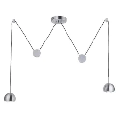 Suspension Paul Neuhaus Q-Adam Led Acier Inoxydable, 2 Lumieres, Telecommandes, Changeur De Couleurs