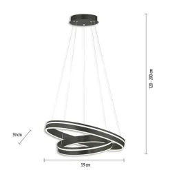 Suspension Paul Neuhaus Q-Vito Led Anthracite, 1 Lumiere, Telecommandes