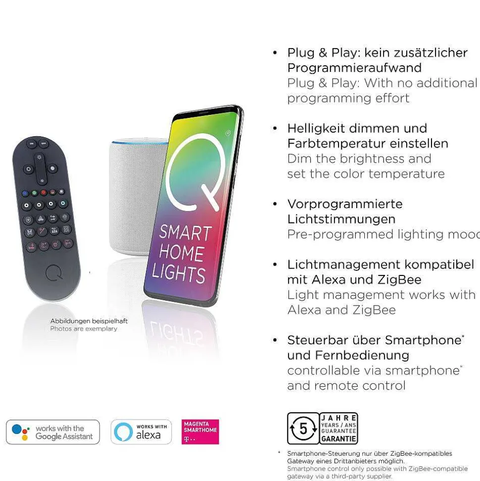 Suspension Paul Neuhaus Q-Vito Led Anthracite, 1 Lumiere, Telecommandes