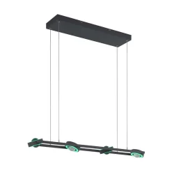 Suspension Paul Neuhaus Q-Mia Led Anthracite, 16 Lumieres, Telecommandes, Changeur De Couleurs