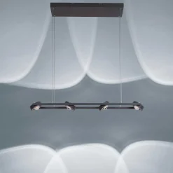 Suspension Paul Neuhaus Q-Mia Led Anthracite, 16 Lumieres, Telecommandes, Changeur De Couleurs