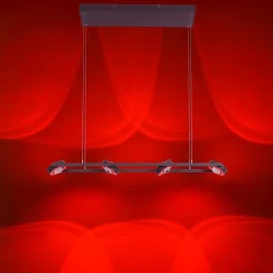 Suspension Paul Neuhaus Q-Mia Led Anthracite, 16 Lumieres, Telecommandes, Changeur De Couleurs