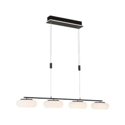 Suspension Paul Neuhaus Q-Etienne Led Noir, 4 Lumieres, Telecommandes