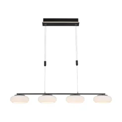 Suspension Paul Neuhaus Q-Etienne Led Noir, 4 Lumieres, Telecommandes